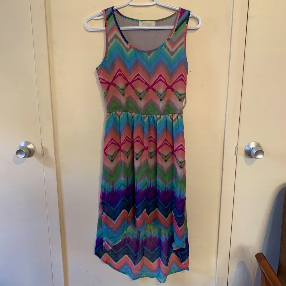 Colorful high low dress